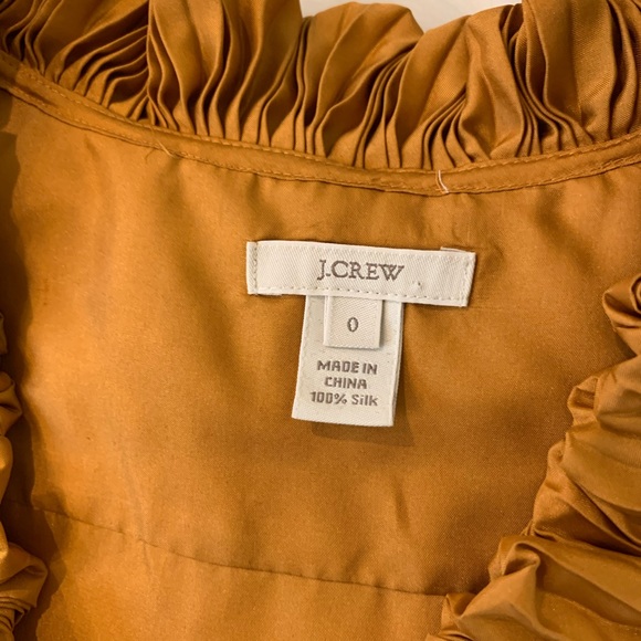 J. Crew SILK golden ruffle trim sleeveless blouse - Picture 8 of 11